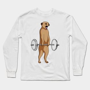 Meerkat Bodybuilding Dumbbells Long Sleeve T-Shirt